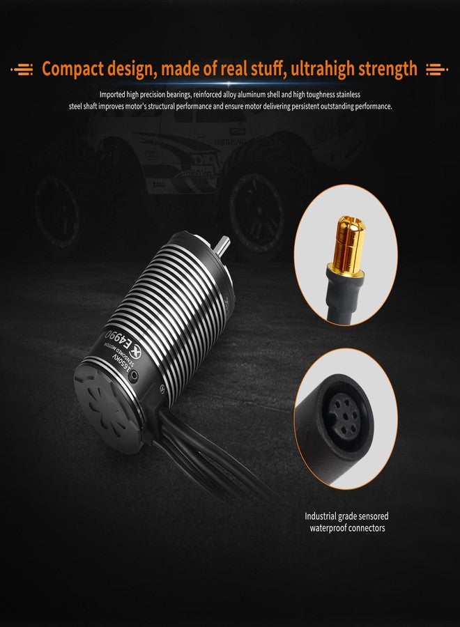 أكس سي محرك XC E4990 بدون فرشات مزود بمستشعرات لسيارات التحكم عن بعد، بطارية ليثيوم بوليمر 3-8 خلايا 1650 كيلو فولت، مقاوم للماء بمعيار IP67، مناسب لسيارات الطرق الوعرة بمقياس 1/6 و1/7، وسيارات السباق القصيرة. - Image 5